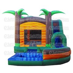 4 in 1 Paradise Jump & Splash- Single Lane Wet or Dry